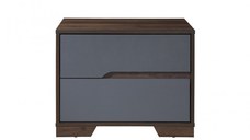 Noptiera Nora cu 2 sertare culoare Gri Nuc 60x45x47 cm