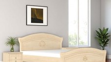 Pat cu 2 noptiere Milano Mesteacan