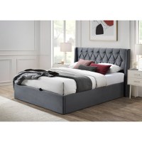 Pat tapitat Prestige 1 cu spatiu de depozitare Gri 180x200 cm - 1