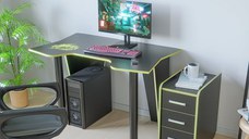Set Birou PC + Noptiera KL 9.1 Wenge+Galben