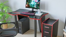 Set Birou PC + Noptiera KL 9.1 Wenge+Rosu