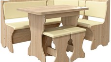 Set Bucatarie Siria, Cu Masa Extensibila Si 2 Tabureti Sonoma