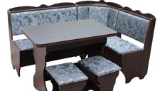 Set coltar bucatarie Rodos + Masa extensibila si 2 Tabureti wenge