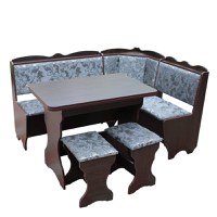 Set coltar bucatarie Rodos + Masa extensibila si 2 Tabureti wenge - 1