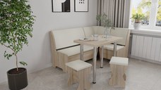 Set coltar bucatarie Tunis cu masa si 2 tabureti Sonoma Fildes