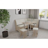 Set coltar bucatarie Tunis cu masa si 2 tabureti Sonoma Fildes - 1