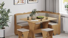 Set coltar Rodos cu  masa extensibila si 2 tabureti  Cires Balaton