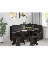 Set coltar Rodos cu masa extensibila si 2 tabureti  Wenge Balaton - 1