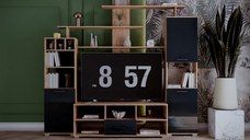 Set living Geo , 247x45x210 cm, stejar k003   antracit