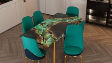 SET MASA 6 SCAUNE ALTIN 1