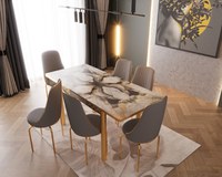 SET MASA 6 SCAUNE ALTIN 4, GRI - 1