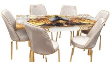 SET MASA 6 SCAUNE ALTIN 5