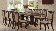 Set masa AC3268T + 10 Scaune, Dark Brown