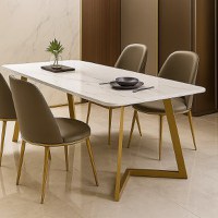 Set Masa Cu 4 Scaune HA07, 160X80X74 cm, Gri - 1