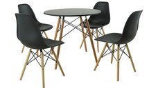Set Masa DA151BK,80x75 cm   4 Scaune, 46x55x83 cm, DA232BK