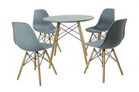 Set Masa DA151Grey, 80x75 cm  4 Scaune, 46x55x83 cm, DA232, Grey - 1