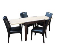 SET MASA KORS + 4 SCAUNE 6002, SONOMA-NEGRU - 1