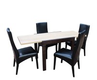 SET MASA KORS + 4 SCAUNE 6012, SONOMA-NEGRU - 1