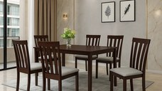 Set masa RH7008T + 6 scaune RH108C, 150x90x76 cm, Dirty Oak