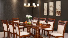 Set Masa RH7038EXT Cu 8 Scaune 8064C, 155x100x77 cm, Dirty Oak