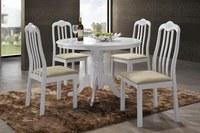 Set Masa RH7066T + 4 Scaune 559C, 101x101x78 cm, White - 1
