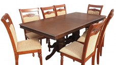 Set Masa RH7132 + 8 Scaune RH8064,160x100x77 cm, Dirty oak