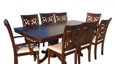 Set Masa RH7132 ext + 6 Scaune RH8016C + 2 Scaune RH8016CA,160x100x77 cm, Nuc
