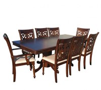 Set Masa RH7132 ext + 6 Scaune RH8016C + 2 Scaune RH8016CA,160x100x77 cm, Nuc - 1