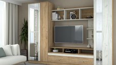 Set Mobila Living Atlantida Ro, 280x53x213 cm, Stejar k003 k001