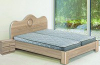 Set Pat Mijloc 160 cu doua Noptiere MDF  Sonoma - 1