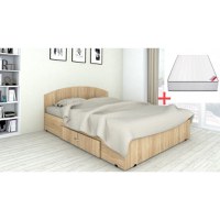 Set pat Mijloc 160 cu Saltea MR Poket Sonoma - 1