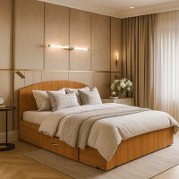 Set pat mijloc 160 + Saltea Bonnell cu Arcuri, Cires - 1