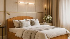 Set pat mijloc 160 + Saltea Bonnell cu Arcuri, Cires