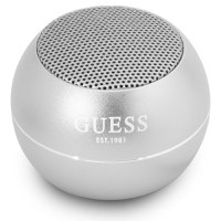 Boxa portabila Guess Mini Bluetooth Speaker, 3W, Autonomie 4 ore, Argintiu - 1