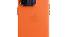 Husa de protectie telefon Apple pentru iPhone 14 Pro, Magsafe, Piele, Orange