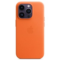 Husa de protectie telefon Apple pentru iPhone 14 Pro, Magsafe, Piele, Orange - 1