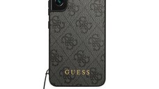 Husa de protectie telefon Guess pentru Samsung Galaxy S23+, 4G Charm, Piele ecologica, Gri