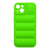 Husa de protectie telefon Puffy OBAL:ME pentru Apple iPhone 15, Poliuretan, Verde - 1