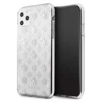 Husa Guess pentru Iphone 11 Pro, Model Glitter 4G Peony, Plastic TPU, GUHCN58TPESI, Argintiu - 1