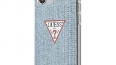Husa Guess pentru iPhone 12/12 Pro, Model Denim, Plastic TPU, GUHCP12MPCUJULLB, Albastru Deschis