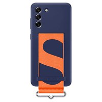 Husa telefon Samsung, Silicone Cover Strap pentru Samsung Galaxy S21 FE, Navy - 1