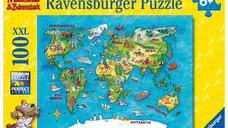 Puzzle, Ravensburger, Harta Calatorii, 100 piese, Multicolor