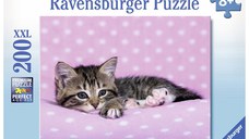 Puzzle, Ravensburger, Pisicuta pe patura, 200 piese, Multicolor