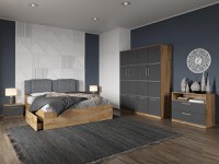 Set dormitor complet Gri/Stejar Adapto C05 - 1