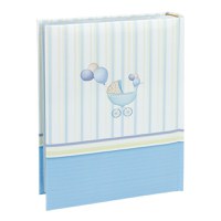 Album foto baby chart book, personalizabil, 300 fotografii, 10x15 cm, spatiu notite, pagini cartonate culoare albastru - 1
