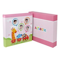 Album foto baby train personalizabil 50 file tip carte 200 poze format 10x15 culoare roz - 2