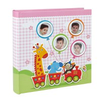 Album foto baby train personalizabil 50 file tip carte 200 poze format 10x15 culoare roz - 5