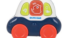 Antemergator multifunctional 5 in 1, cu Volan, ghidon reglabil, Roti antiderapante, angrenaje rotative, dimensiune 40.5 x 43.5cm, Pink Car