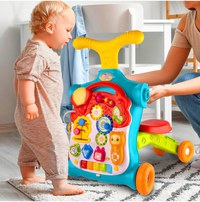 Antepremergator interactiv multifunctional 5 in 1, cu Pian, Sunete, Lumini, Labirint si angrenaje rotative, 48.5 x 37.5 x 51.5 cm - 2