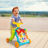 Antepremergator interactiv multifunctional 5 in 1, cu Pian, Sunete, Lumini, Labirint si angrenaje rotative, 48.5 x 37.5 x 51.5 cm - 3